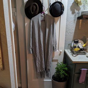 Heavy Gray Fringe Cardigan